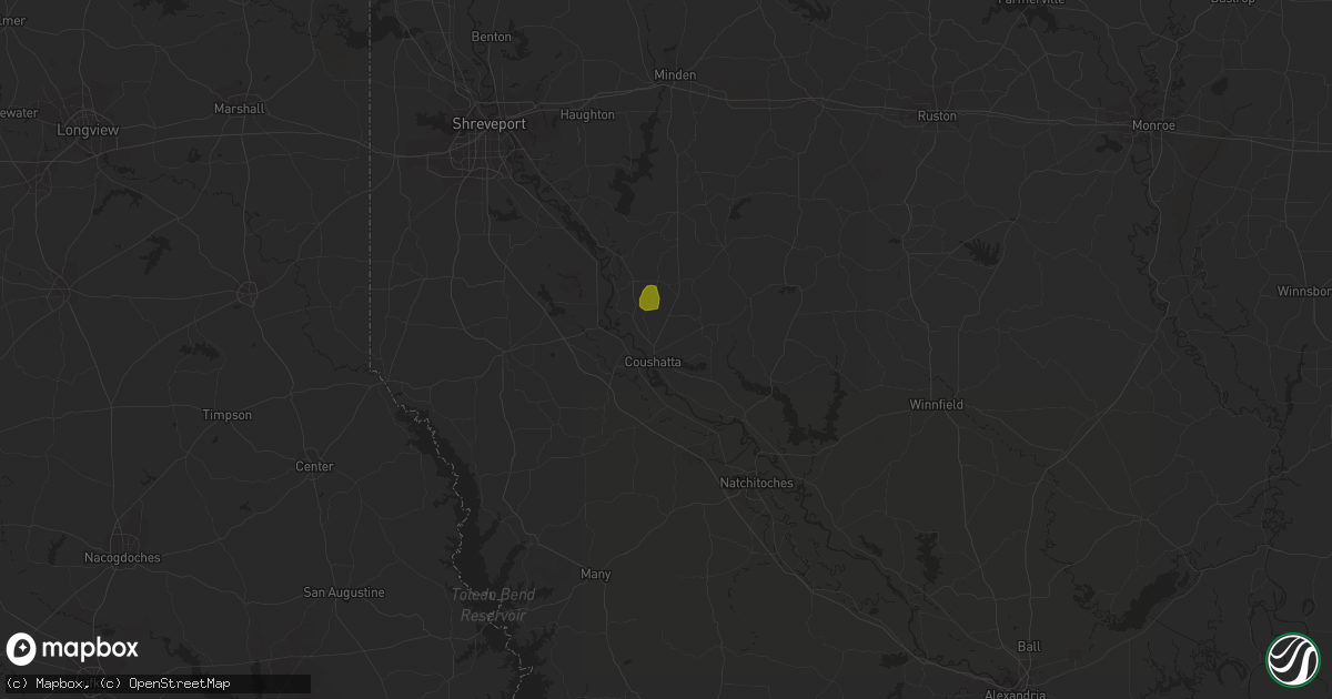 Hail map in Coushatta, LA on March 5, 2024