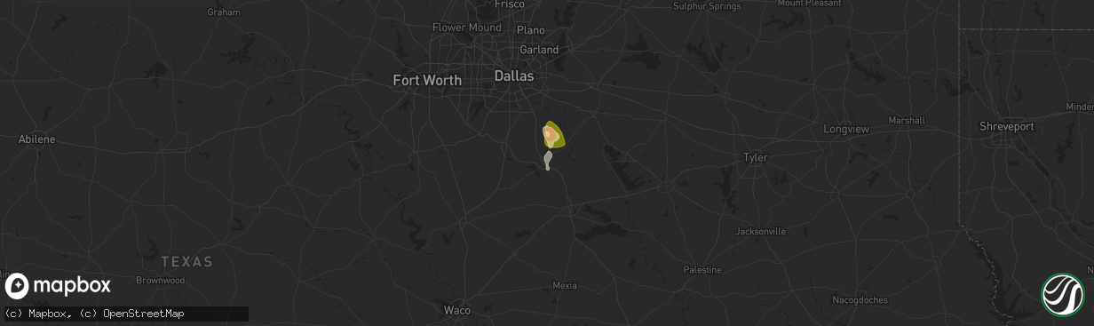 Hail map in Ennis, TX on March 5, 2024