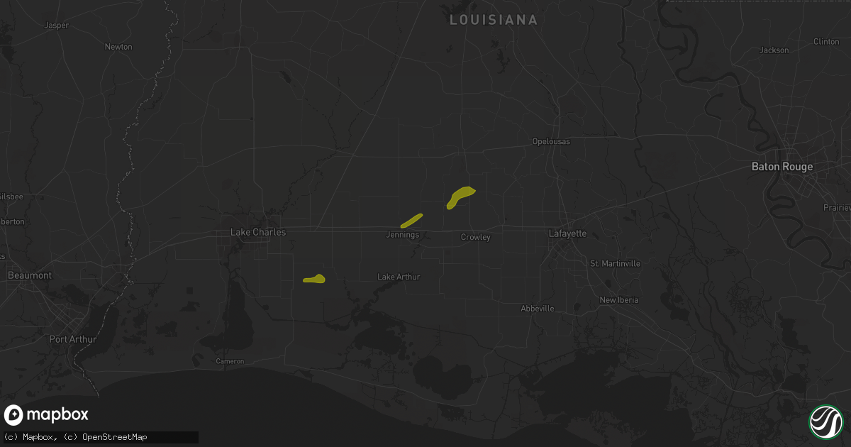 Hail map in Evangeline, LA on March 5, 2024