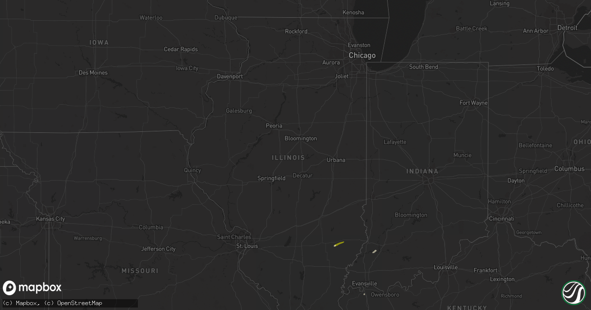 Hail map in Illinois on March 5, 2024
