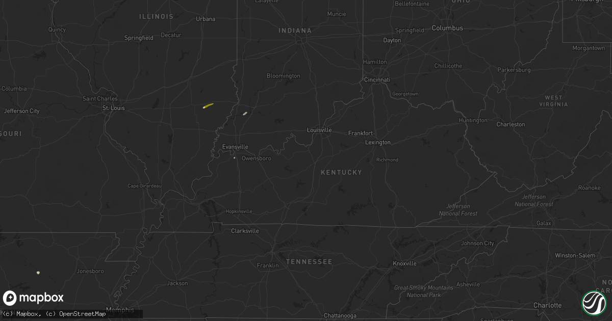 Hail map in Kentucky on March 5, 2024