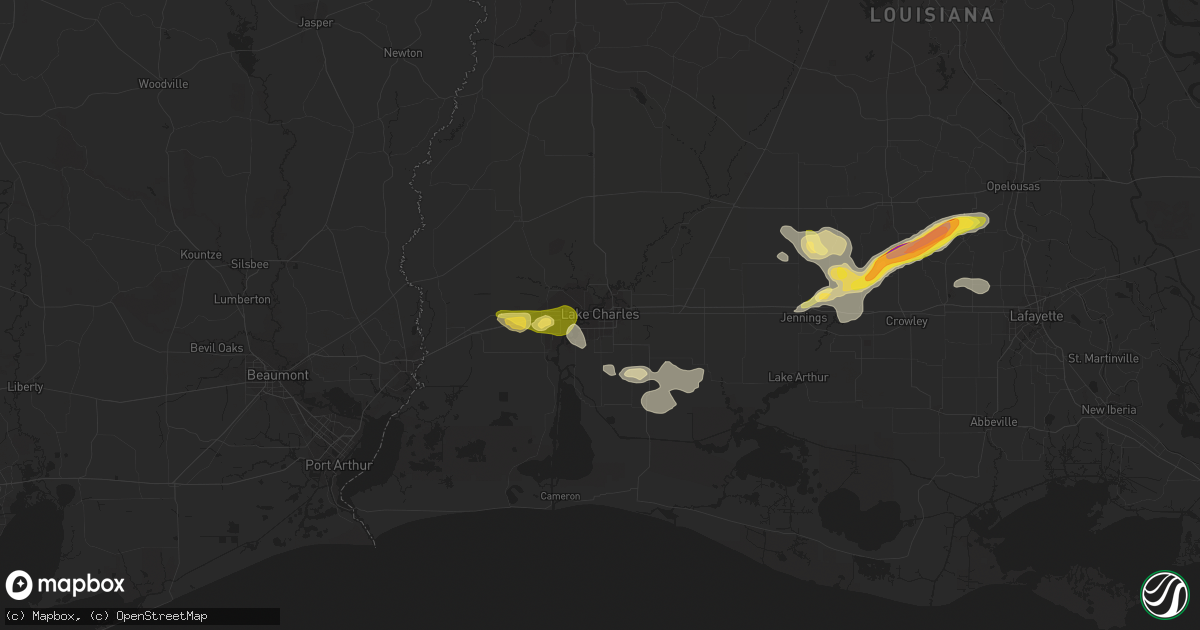 Hail map in Lake Charles, LA on March 5, 2024