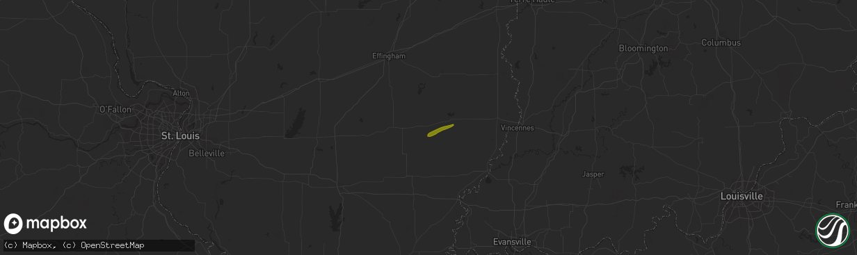 Hail map in Noble, IL on March 5, 2024