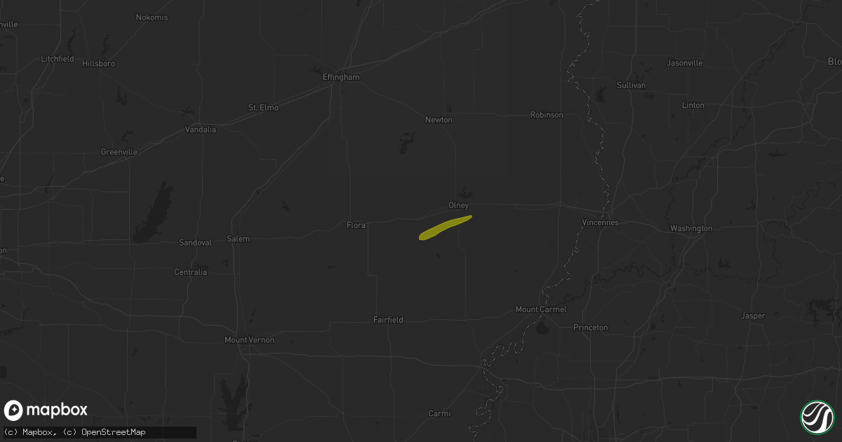 Hail map in Noble, IL on March 5, 2024