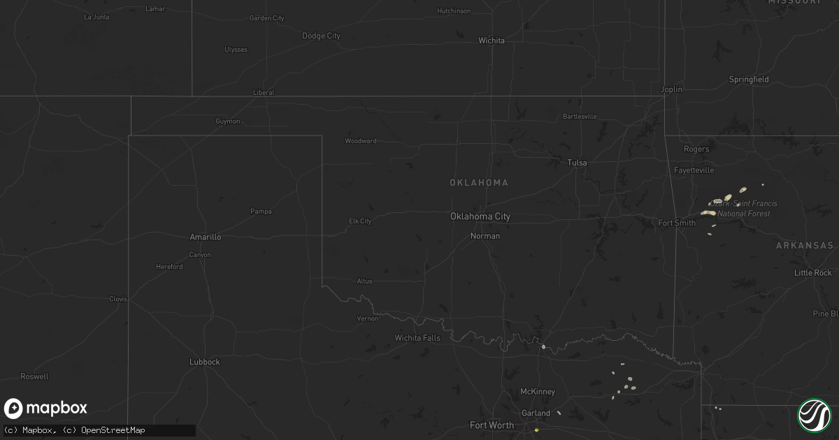 Hail map in Oklahoma on March 5, 2024