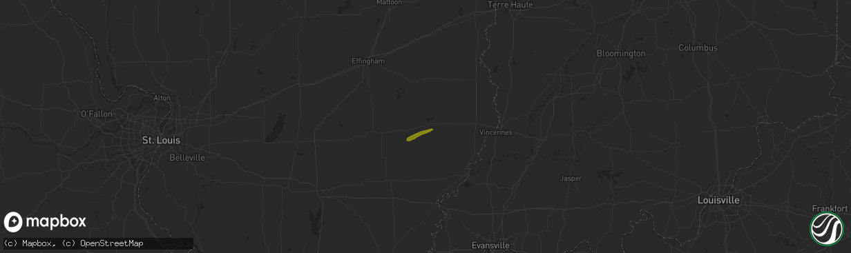 Hail map in Olney, IL on March 5, 2024