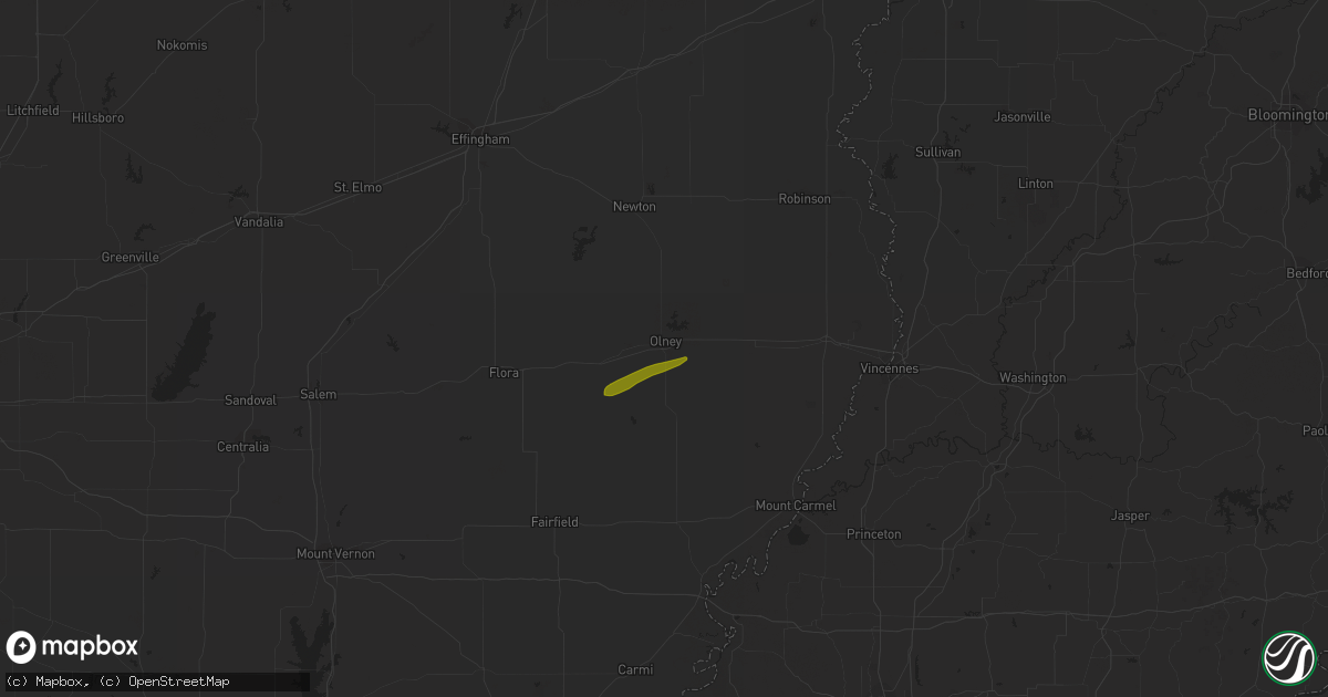 Hail map in Olney, IL on March 5, 2024