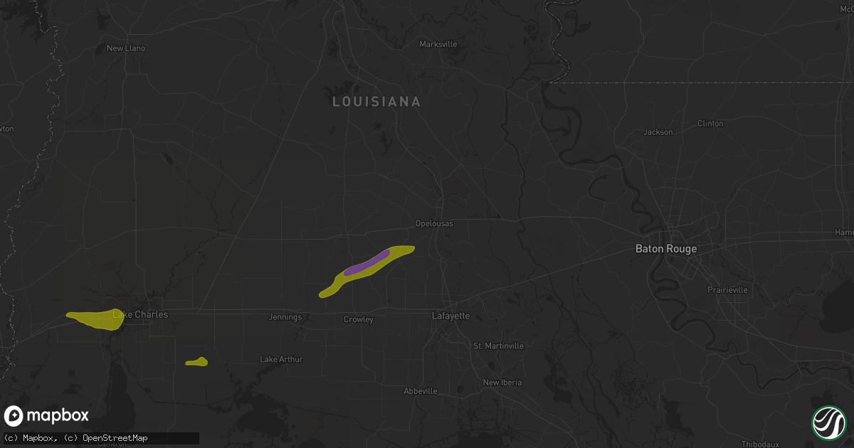 Hail Map in Opelousas, LA on March 5, 2024 - HailTrace