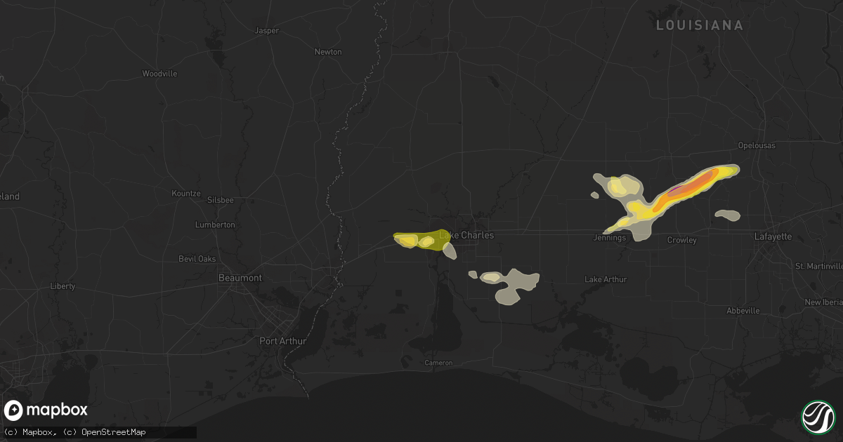 Hail map in Sulphur, LA on March 5, 2024