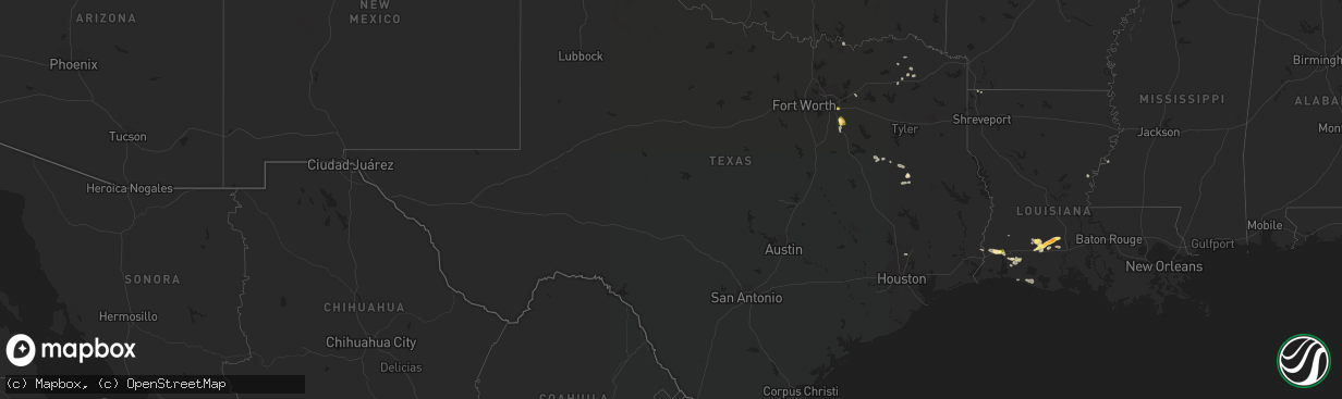 Hail map in Texas on March 5, 2024