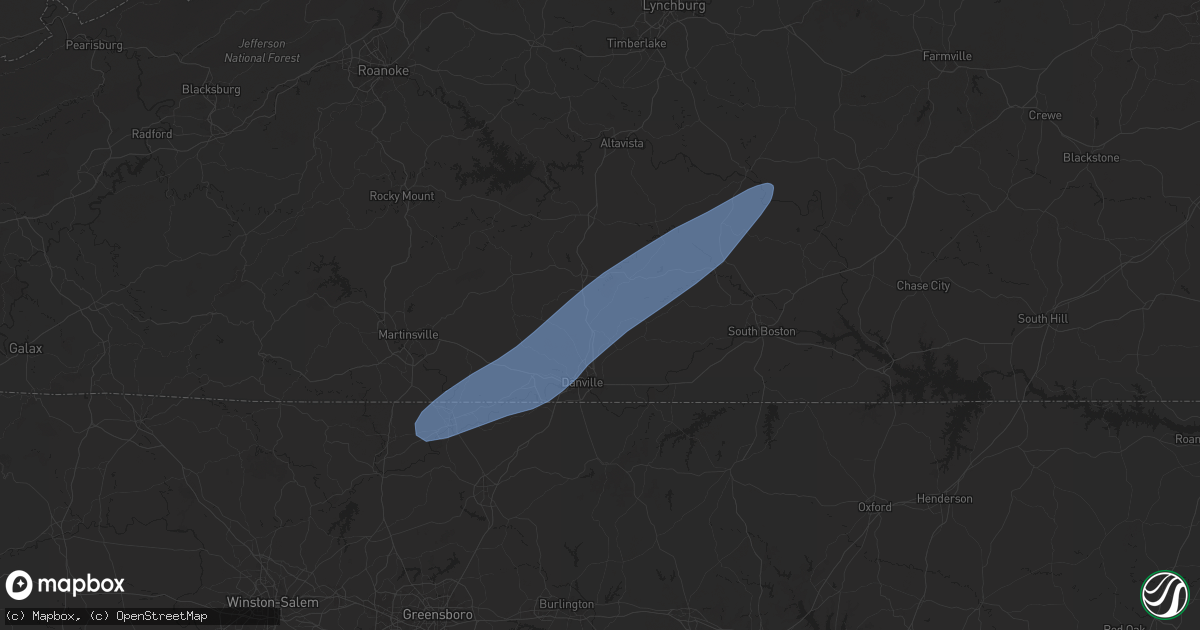 Hail map in Blairs, VA on March 5, 2025