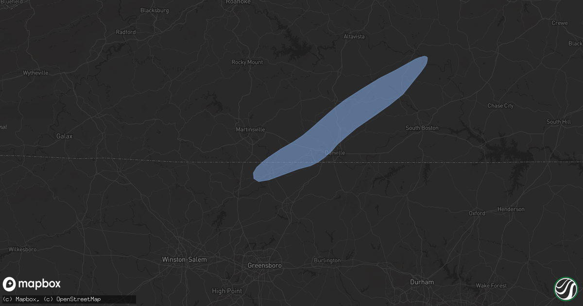 Hail map in Cascade, VA on March 5, 2025