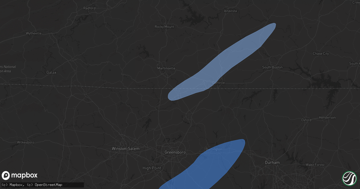 Hail map in Eden, NC on March 5, 2025