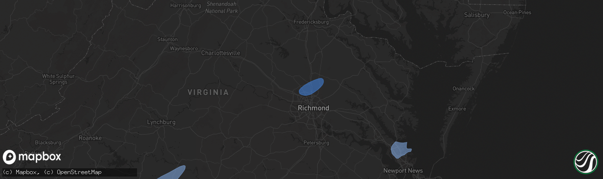 Hail map in Glen Allen, VA on March 5, 2025