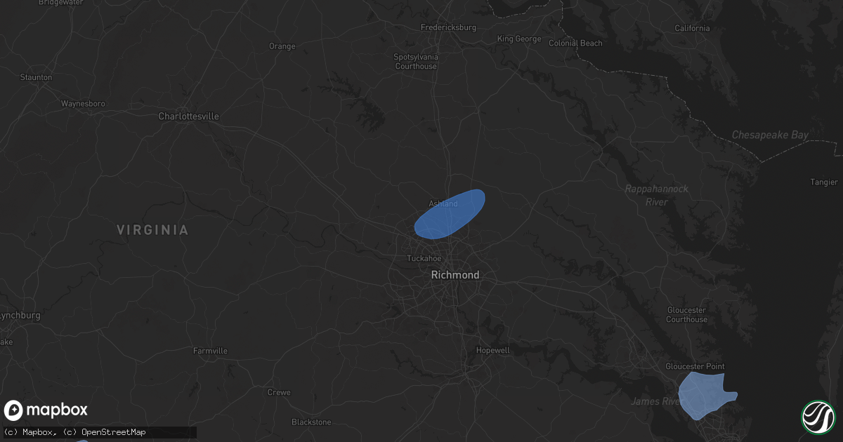 Hail map in Glen Allen, VA on March 5, 2025