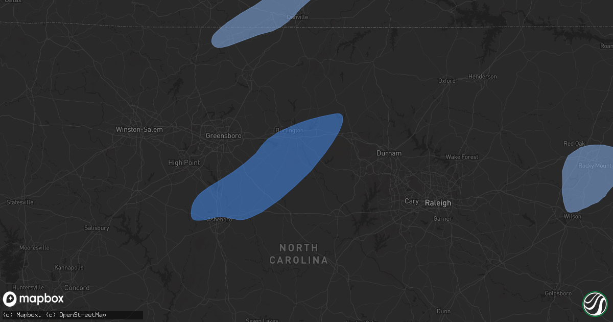Hail map in Graham, NC on March 5, 2025