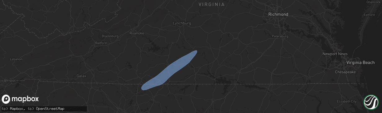 Hail map in Nathalie, VA on March 5, 2025