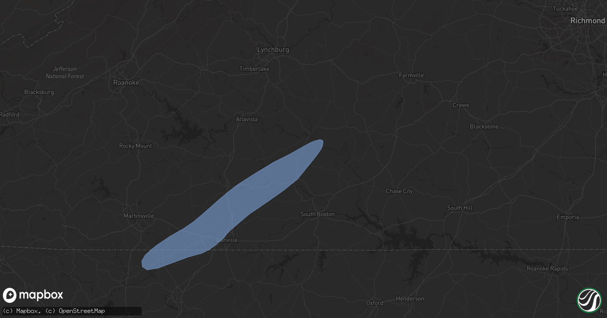 Hail map in Nathalie, VA on March 5, 2025