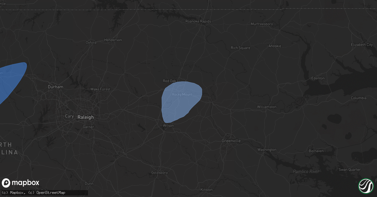 Hail map in Rocky Mount, NC on March 5, 2025