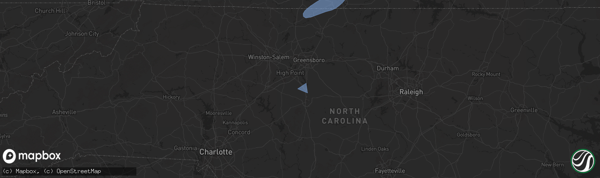 Hail map in Sophia, NC on March 5, 2025