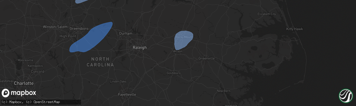 Hail map in Wilson, NC on March 5, 2025