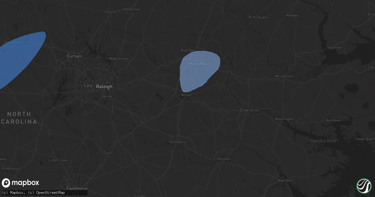 Hail map in Wilson, NC on March 5, 2025