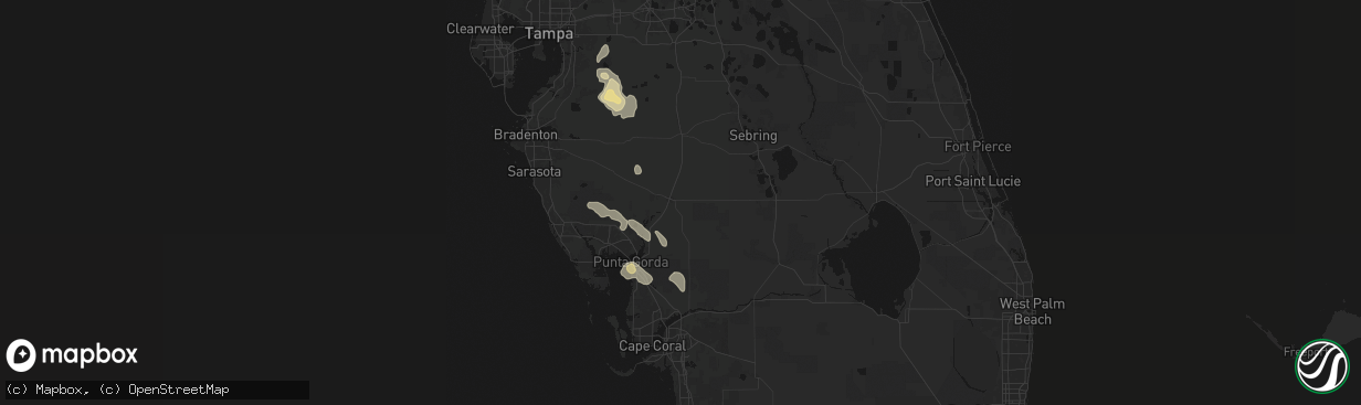Hail map in Arcadia, FL on March 5, 2026