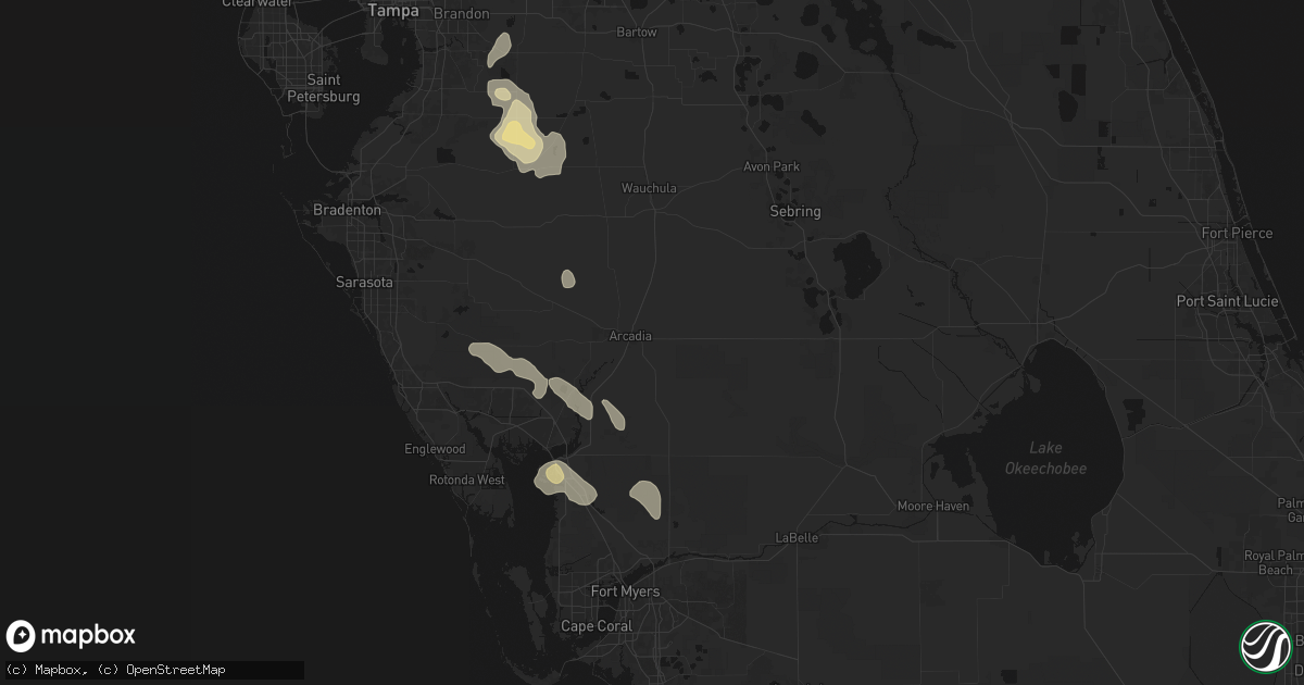 Hail map in Arcadia, FL on March 5, 2026