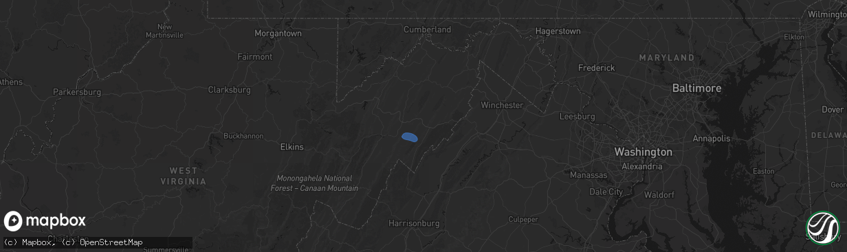 Hail map in Baker, WV on March 5, 2026