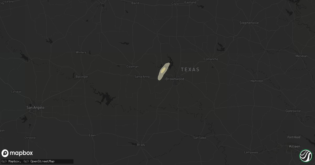 Hail map in Bangs, TX on March 5, 2026