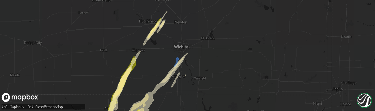 Hail map in Derby, KS on March 5, 2026
