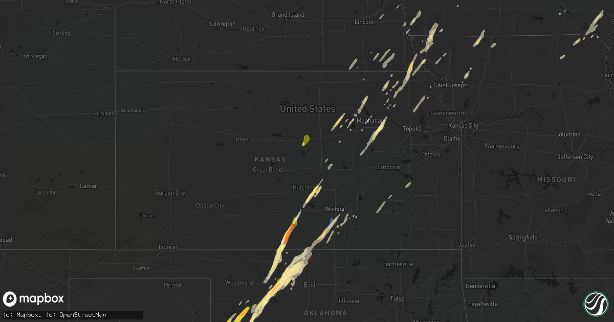 Hail map in Kansas on March 5, 2026