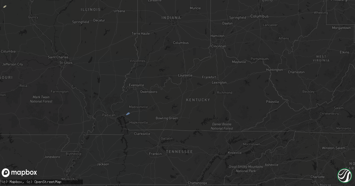 Hail map in Kentucky on March 5, 2026