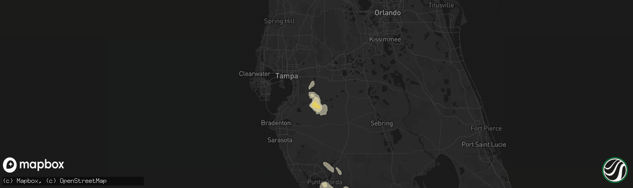 Hail map in Lithia, FL on March 5, 2026