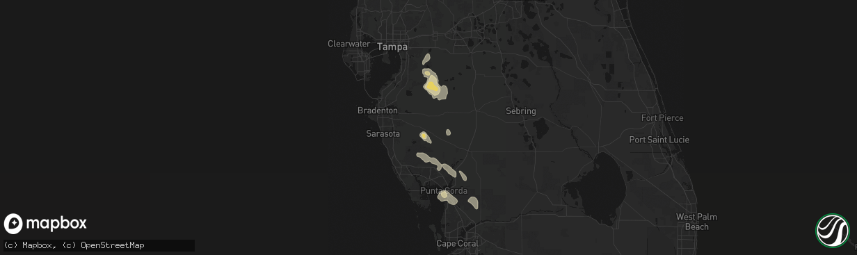 Hail map in Myakka City, FL on March 5, 2026