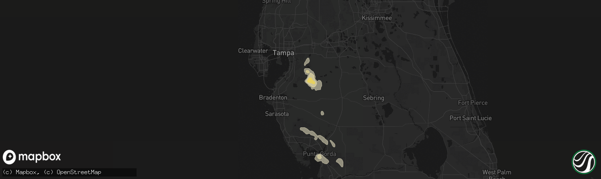 Hail map in Parrish, FL on March 5, 2026