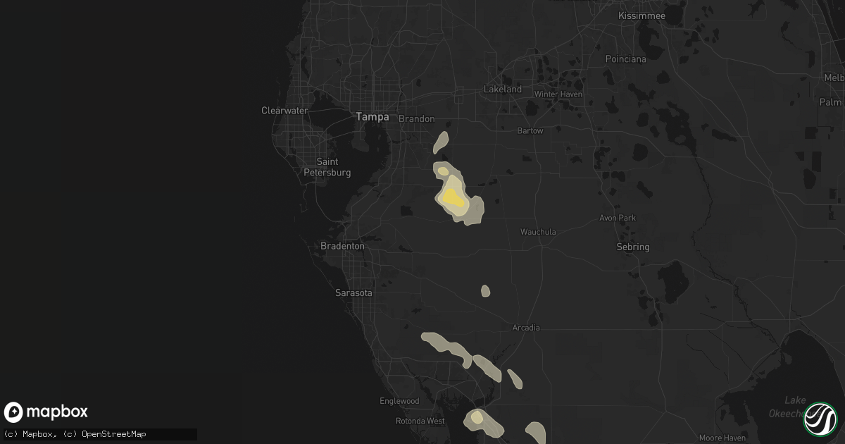 Hail map in Parrish, FL on March 5, 2026