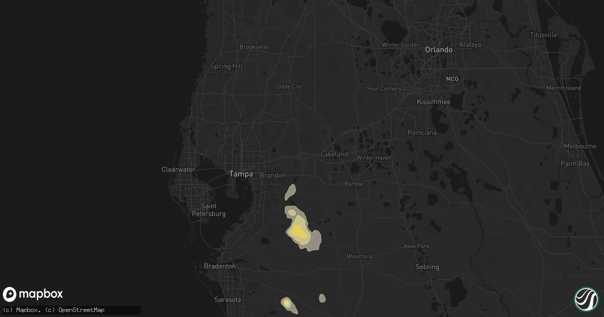 Hail map in Plant City, FL on March 5, 2026