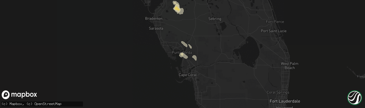 Hail map in Punta Gorda, FL on March 5, 2026
