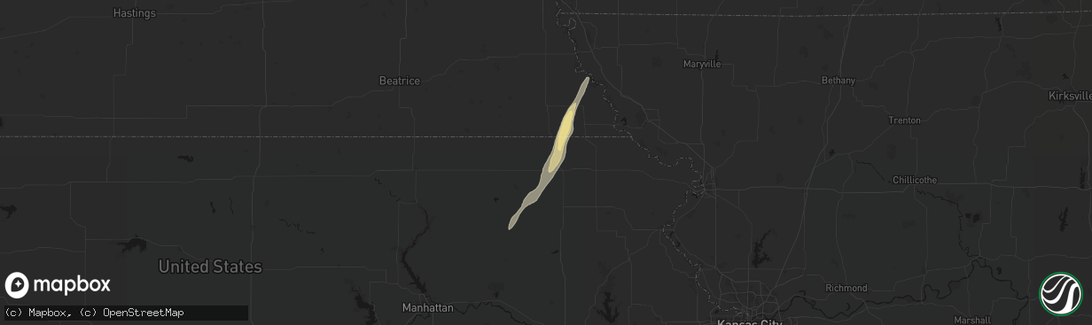 Hail map in Sabetha, KS on March 5, 2026