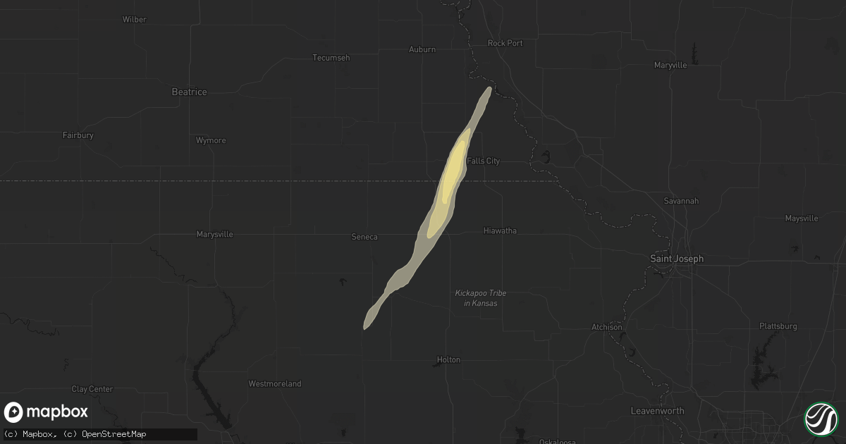Hail map in Sabetha, KS on March 5, 2026