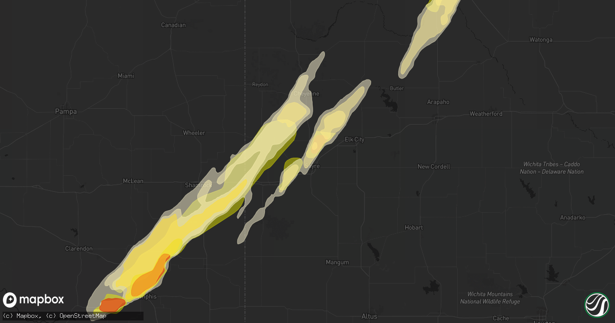 Hail map in Sayre, OK on March 5, 2026