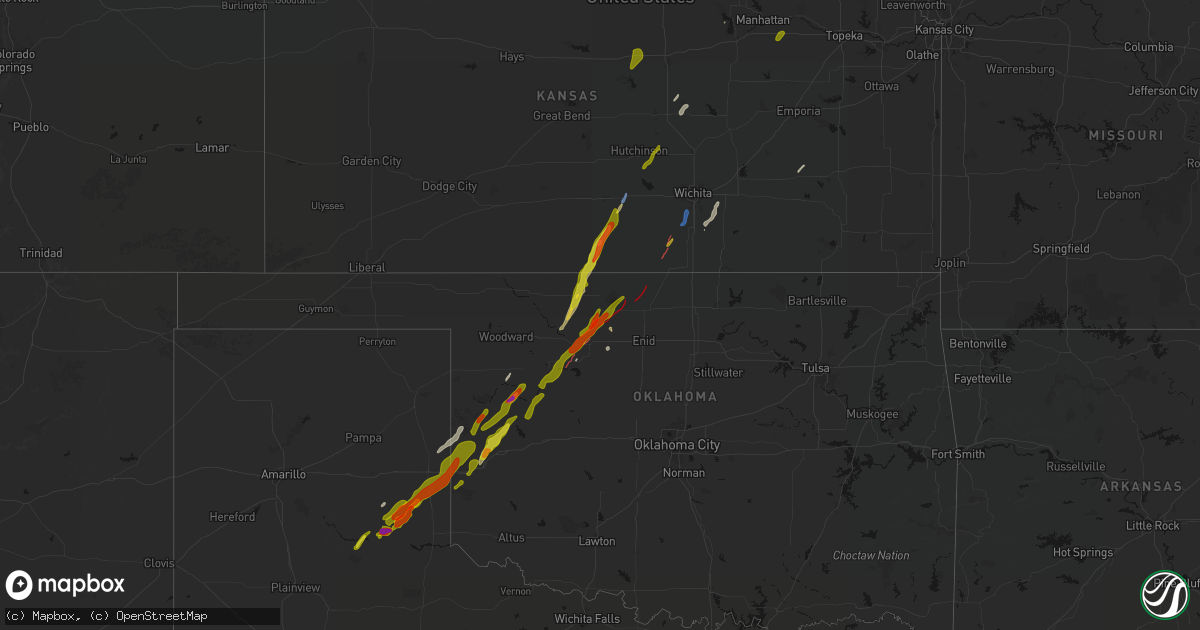 Hail map on March 5, 2026