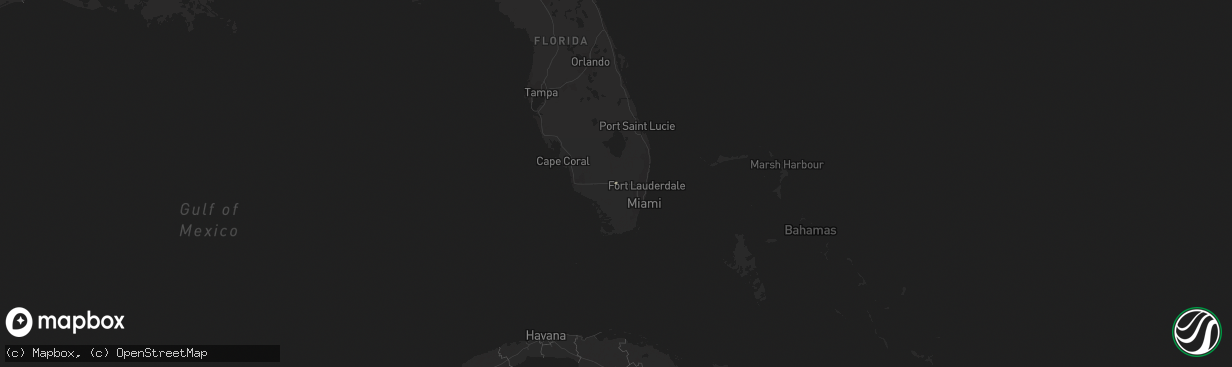 Hail map in Florida on March 6, 2014