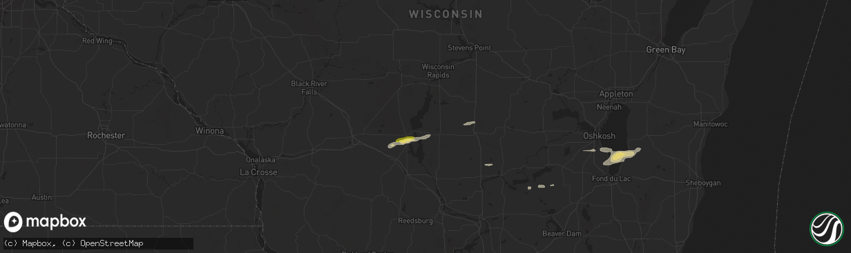 Hail map in Arkdale, WI on March 6, 2016