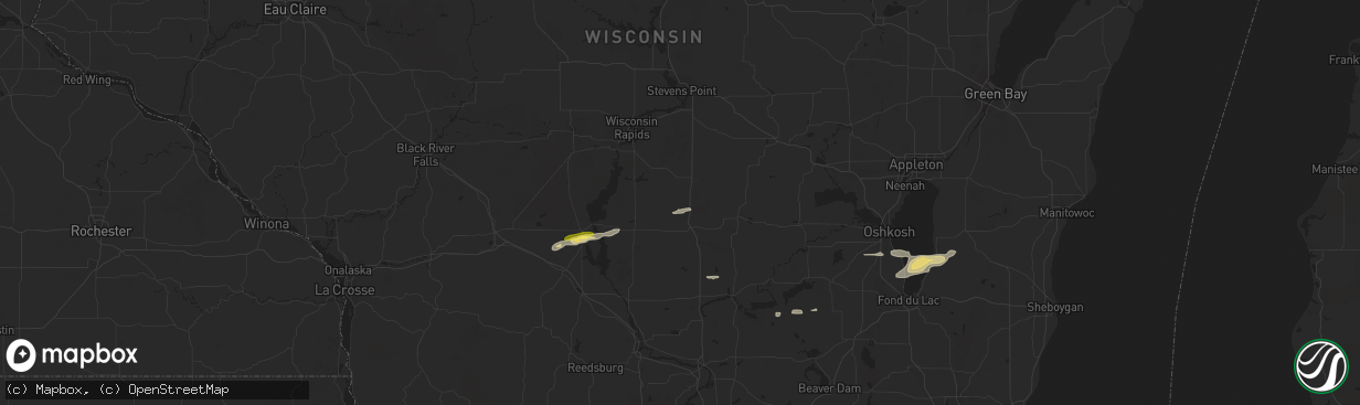 Hail map in Hancock, WI on March 6, 2016