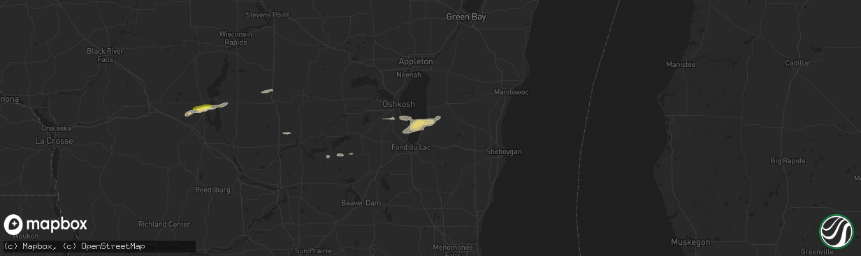 Hail map in Malone, WI on March 6, 2016