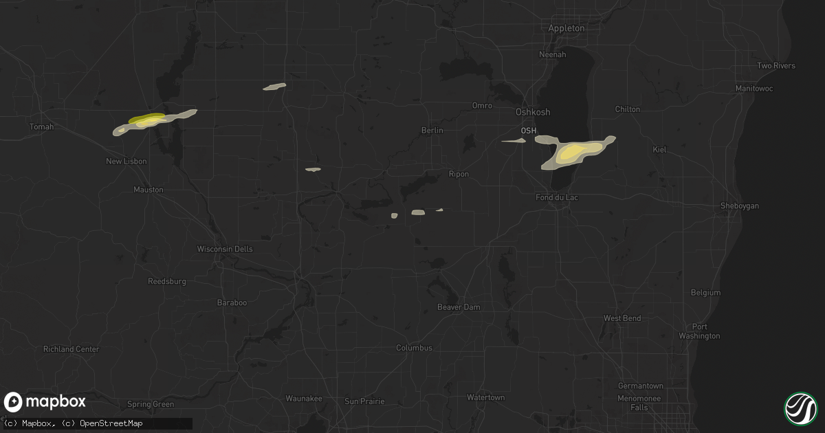 Hail map in Markesan, WI on March 6, 2016