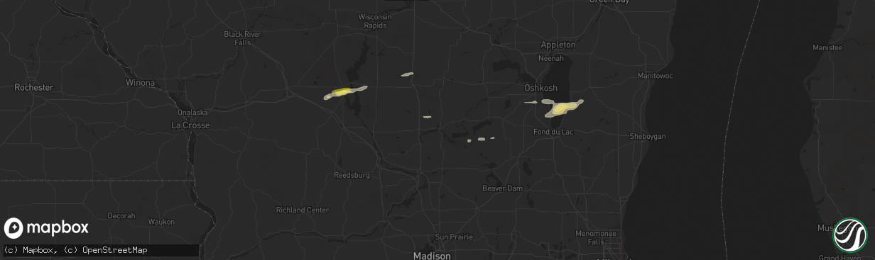 Hail map in Montello, WI on March 6, 2016