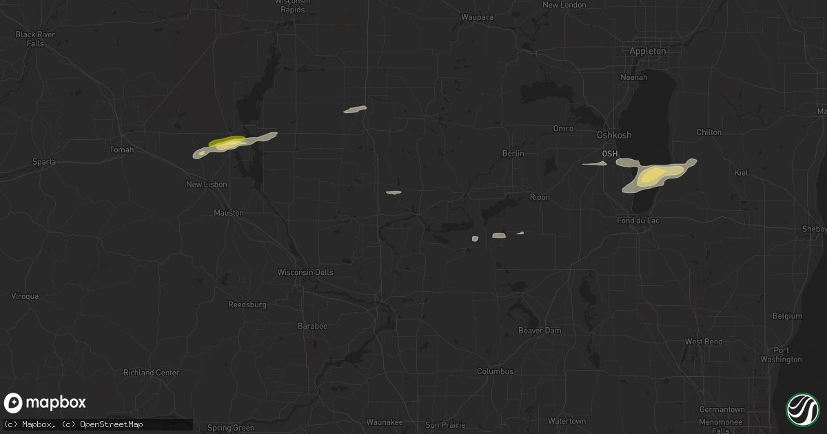 Hail map in Montello, WI on March 6, 2016